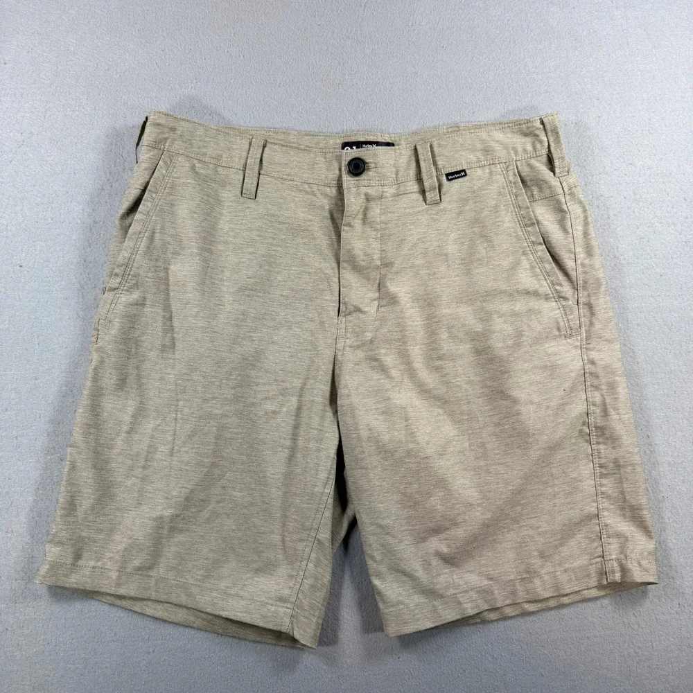 Hurley Nike Dri-Fit Hybrid Walk Shorts Mens 31 Khaki Chino Golf Performance